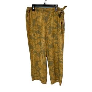Tommy Bahama Silk Hawaiian Capri Pants Size 8 Tropical Cottagecore Side Tie